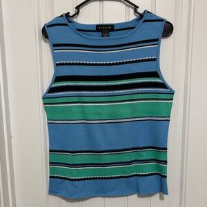 Harold's Blue and Green Striped Women's Top
